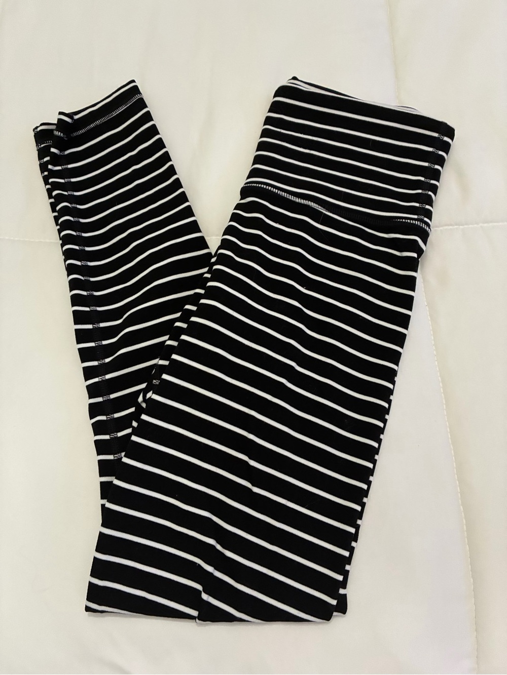 Athleta Black and White Striped Top